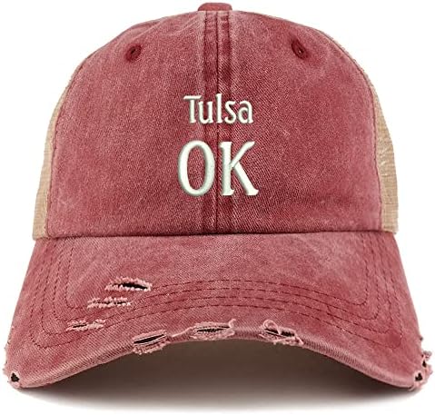 Моден Магазин за дрехи Tulsa ОК Бродирана Изтъркан Бил шофьор на камион Окото Делото