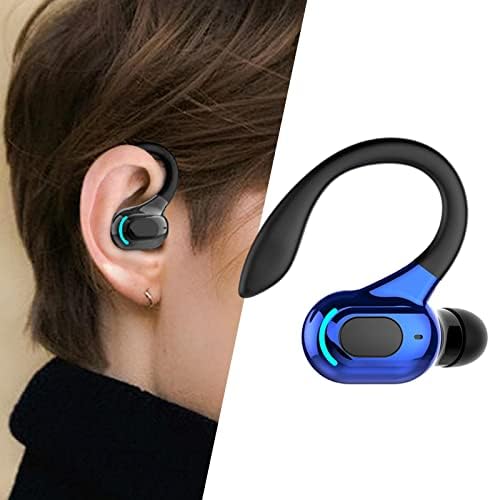 Baoblaze Слушалки на Ухото на Куката Bluetooth Съраунд Звук Акумулаторна Батерия, Слушалки за Спорт - Черен