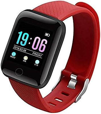 hhscute Умни Часовници за жени,Часовници Здравето на Фитнес Push Съобщение Спорт за Android (червен)