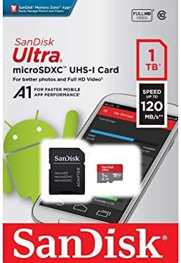 Ultra 1TB microSDXC Работи за Xiaomi Redmi Note 7 Plus Проверени SanFlash и Пясък (A1/C10/U1/8k/120MBs)