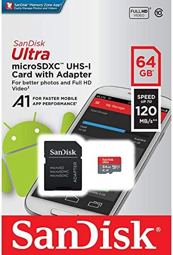 Ultra 64GB microSDXC Работи за ZTE Grand S II Plus Проверени SanFlash и Пясък (A1/C10/U1/8k/120MBs)