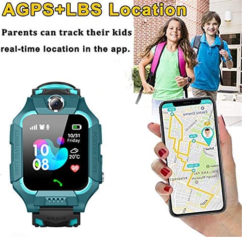 zqtech Умни Часовници за Деца GPS Тракер - Водоустойчива IP67 Умни Часовници с SOS Гласов Чат Камера Фенерче,