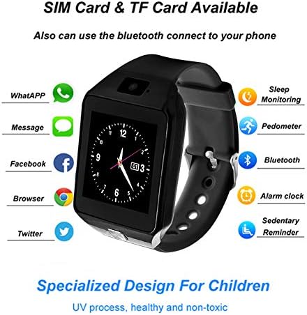 xiji Phone Call, Smart Watch, Smart Kids Watch, Lightweight Children ' s Smartwatch/iOS Electronic System for Kids Students(Black)