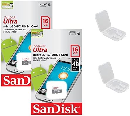 2 PACK - SanDisk Ultra 16GB microSDHC Memory Flash Card UHS-I Class 10 Micro SD SDHC Скорост на четене до 48 MB/с 320X SDSQUNB-016G-GN3MNA продажба на Едро на Лот + ( 2 своята практика )