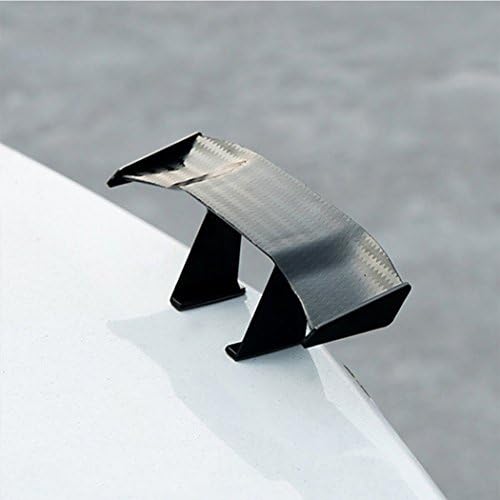 Creatiee 3Pcs Universal Car Mini Spoiler Wing, Auto Car Tail Wing Mini Auto Carbon Fiber Texture Decoration Without Perforationation Tail Decoration, 6.7 Inch(Black)