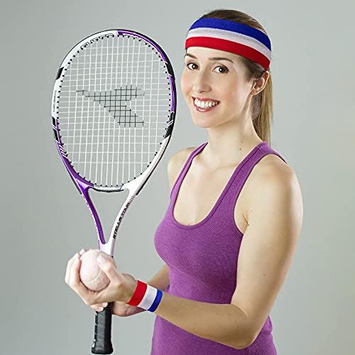 SHANGXING American Flag Sports Headband & Wristband-Шарени Sweatband Set for Баскетбол, Футбол, Бягане, Gym & Exercise