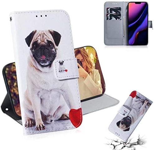 Galaxy A20S Самостоятелно Picture Case, Чантата се Прибират Stand Money Card Slots New Cover, DANGE Fashion Protect Light Phone Case for Samsung Galaxy A20S Grow Wolf