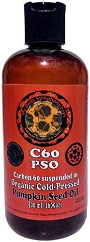 C60 Oil | 500 ml 99.9+% Pure Vacuum Oil Dryed C60 |400mg Research Grade Carbon 60 in Organic Тиква Seed Oil | Made in Small Batch | Shipped in Amber Bottle for Freshness by Body Симфония
