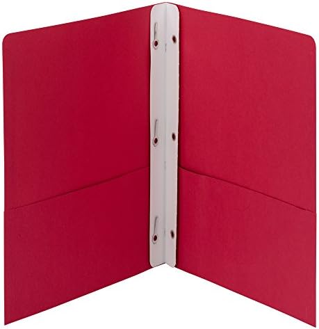 Smead Two-Pocket Heavyweight Folder, Tang Strip Style Fastener, Letter Size, Червен, 25 в картонена кутия (88059)
