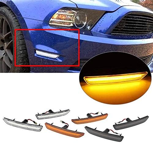 Three T Car LED Front Side Marker Светлини PC Shell Side Lamps Kit For Ford For Mustang 2010-2014